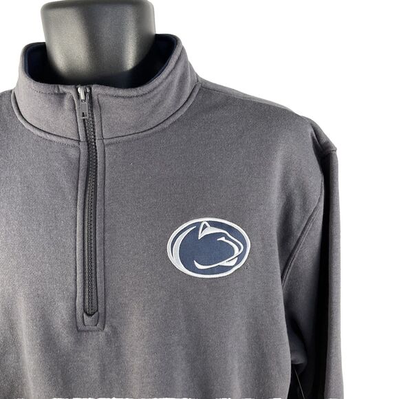 New Mens Colosseum Penn State 1/4 Zip Pullover Sweatshirt Sz L NWT Gray - Picture 2 of 9